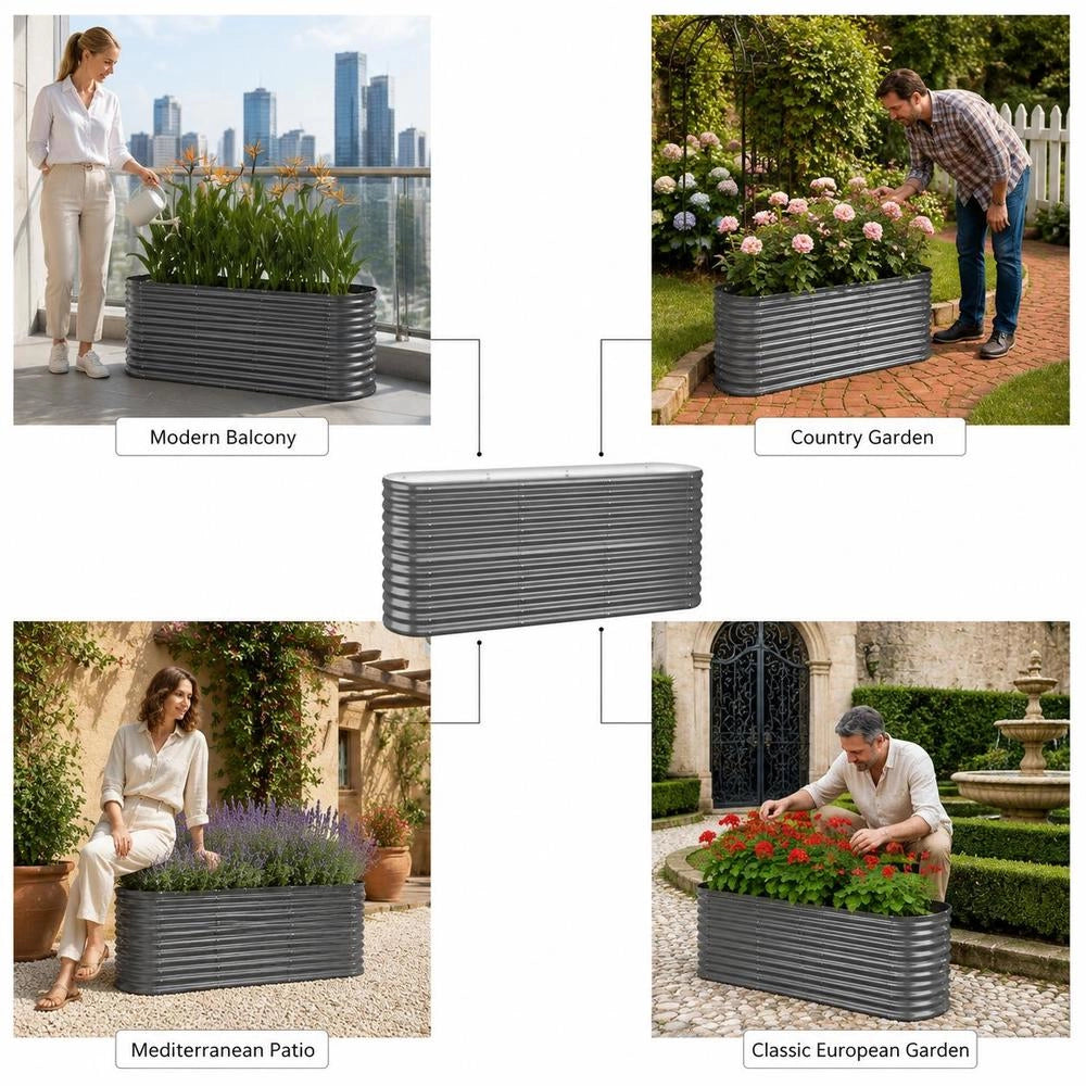 Raised Bed Galvanized Steel 152x40x68 Cm Anthracite