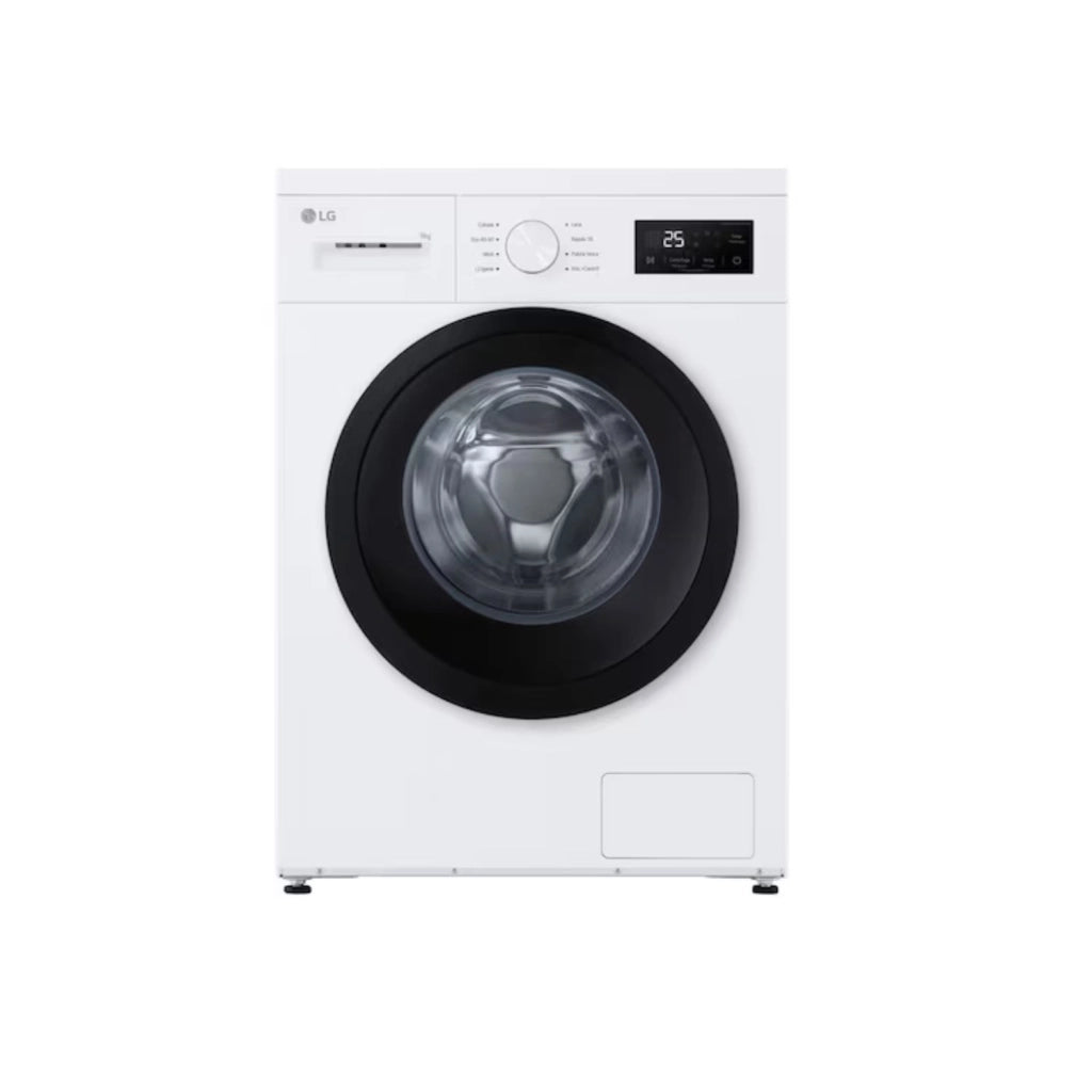 LG Lavatrice 9kg  Serie A1 Classe A  1400 giri, Programma Igiene con vapore, Display grande, Design essenziale  White