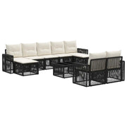 Set Divano da Giardino 10 pcs Nero e Bianco Crema polyrattan 3435253