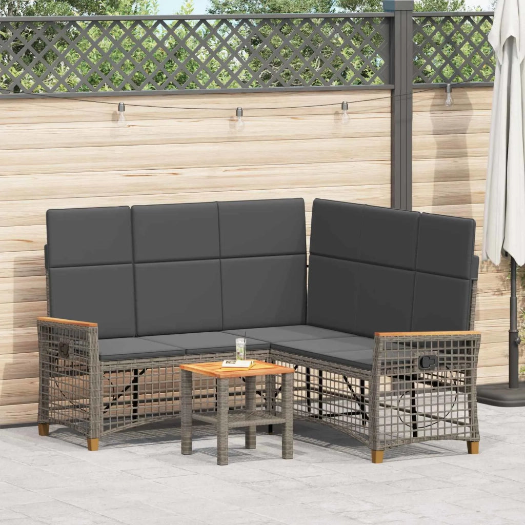 Set di Divani Recliner da Giardino | Set Salotto da Giardino Grigio e Grigio Scuro