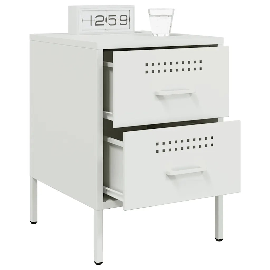 Comodini 2 pz Bianchi 36x39x50,5 cm in Acciaio 842933