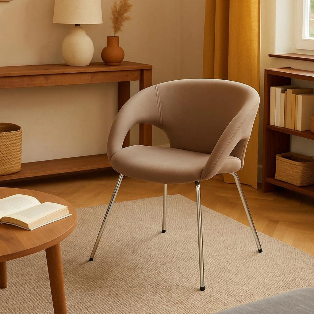 Sedia da ufficio Arturo, Seduta da attesa con braccioli per ufficio, Seduta ergonomica da attesa, 58x59h72 cm, Marrone