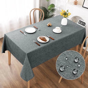 Tavolo Copri Tavolo in Lino, 130x160cm, Finestra con Effetto Lotus, Impermeabile all'Acqua, Resistente ai Graffi, Ideale per Salotto, Cucina, Terrazza, Giardino