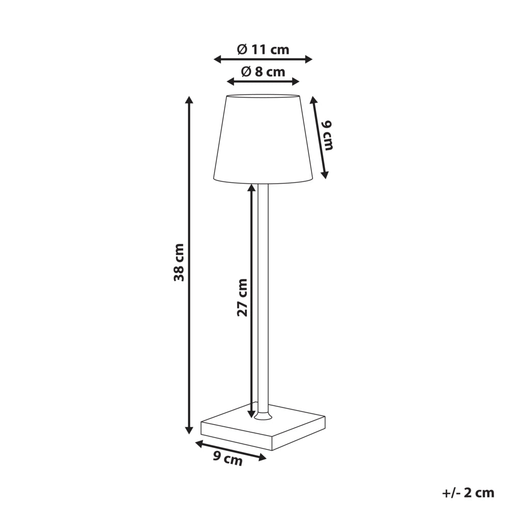 Lampada da tavolo wireless in metallo dorato per interni ed esterni con porta USB C ricaricabile