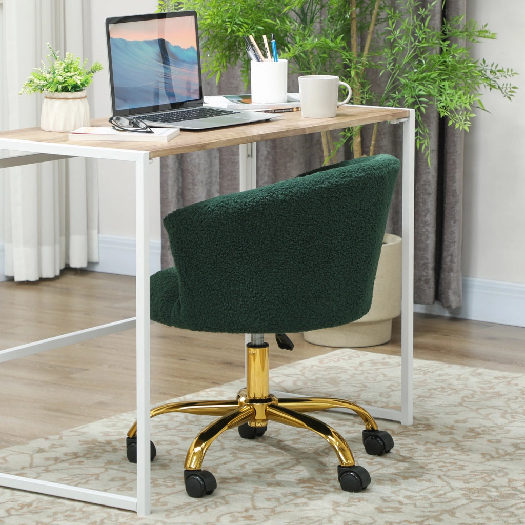 Sedia da ufficio ergonomica ¨C Zephmum ¨C Verde, regolabile in altezza, girevole
