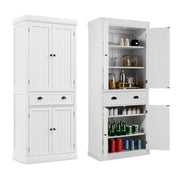 Credenza da cucina 76 x 40 x 183 cm ampio spazio di archiviazione design moderno in MDF bianco 20_0010805