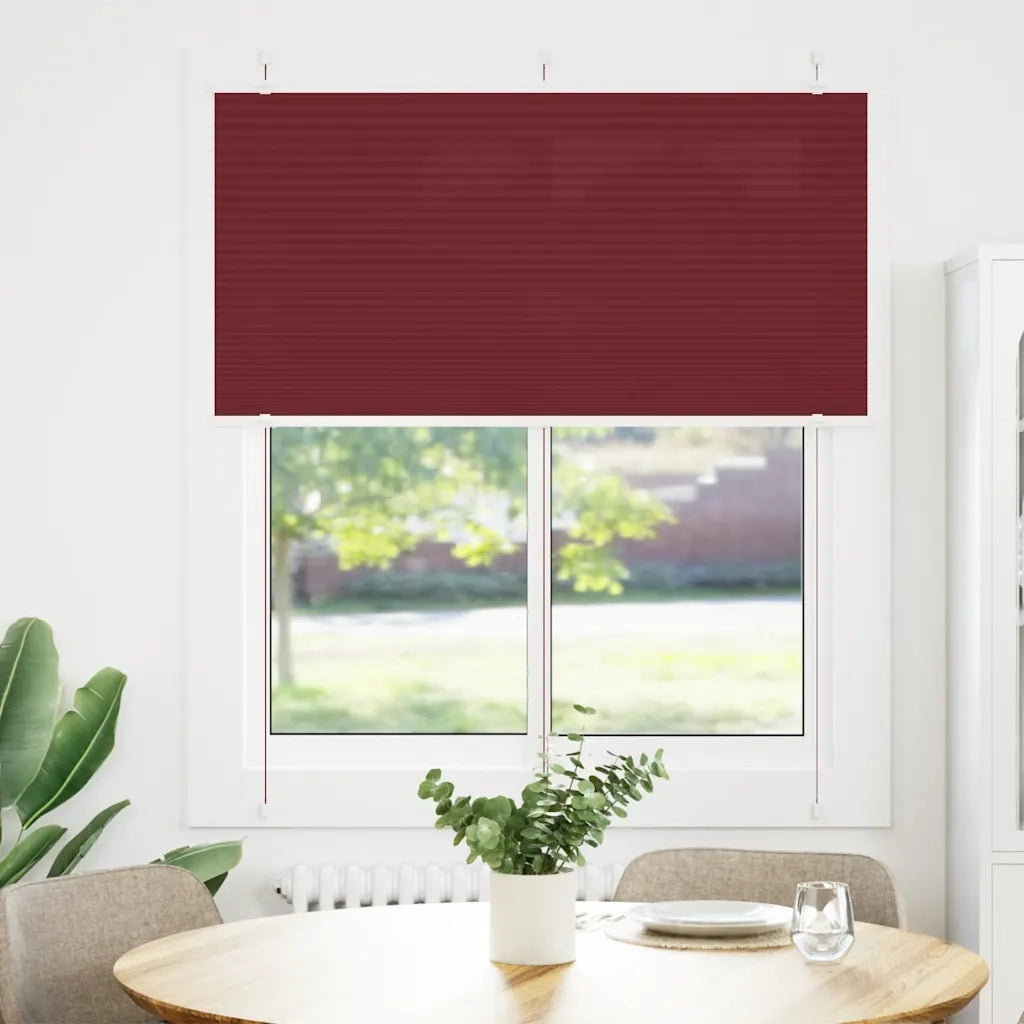 Tenda Plissettata Rosso Bordeaux 120x150 cm Larghezza Tessuto 4015249