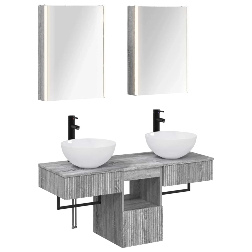 Set di Armadi da Bagno 5 pcs Sonoma grigio 43 x 11,5 x 60,5 cm 3406292