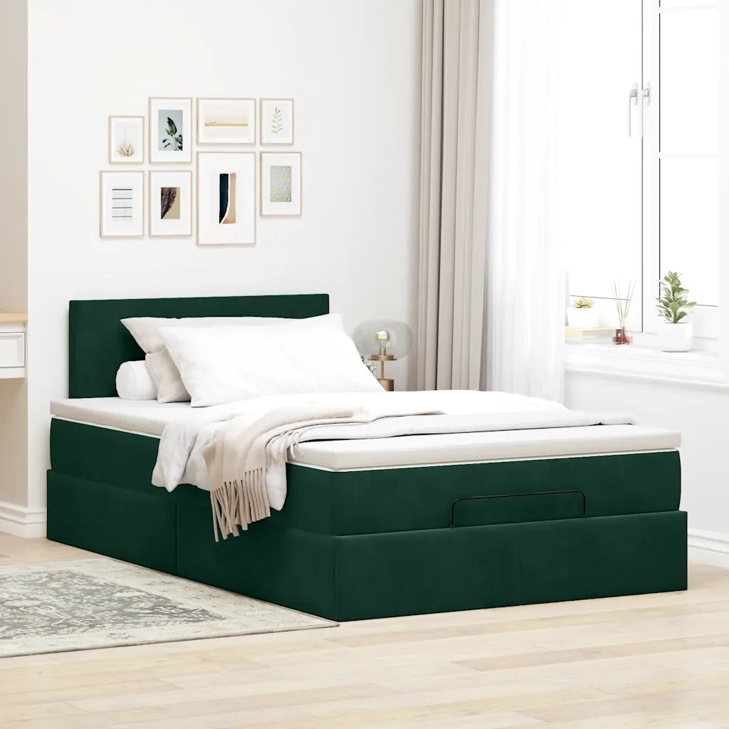 Struttura Letto Pouf con Materasso 120x200 cm Velluto