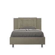 Letto imbottito 1 piazza e mezza 120x190 cm Annalisa - Similpelle,Cappuccino,Contenitore