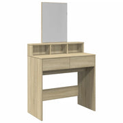 Toeletta | Tavolo da Trucco con Specchio Rovere Sonoma 80x41x144,5 cm