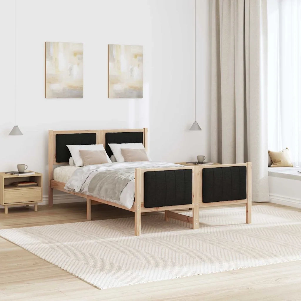 Struttura del Letto con testiera Marrone e nero 120 x 190 cm 878486
