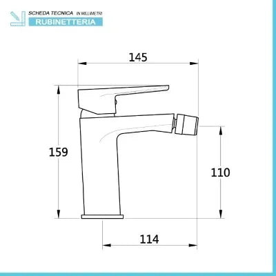 Set miscelatori lavabo bidet e vasca con doccino nero opaco  Erika