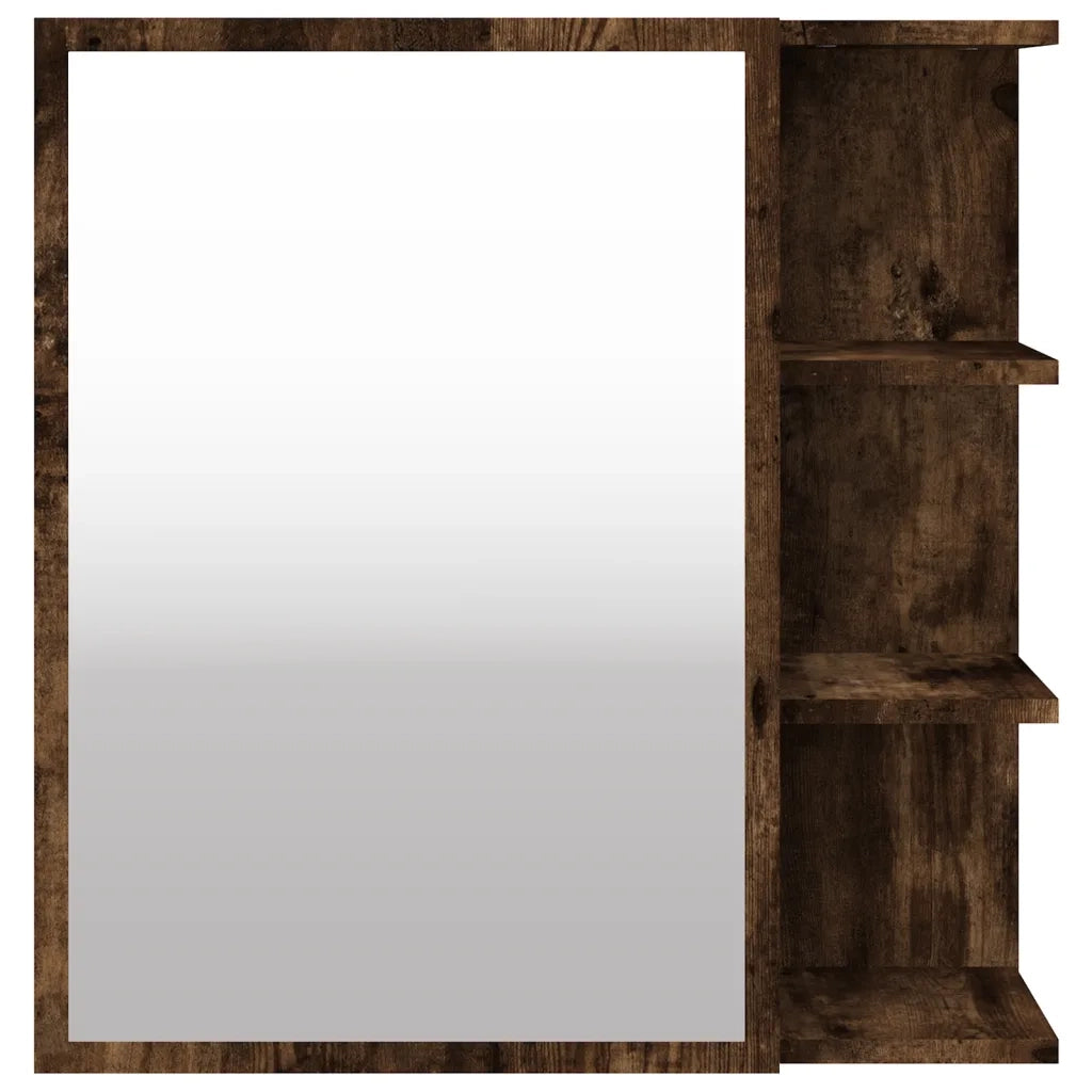 Mobile da Bagno | Armadio da bagno con Specchio Rovere Fumo 62,5x20,5x64 cm Legno