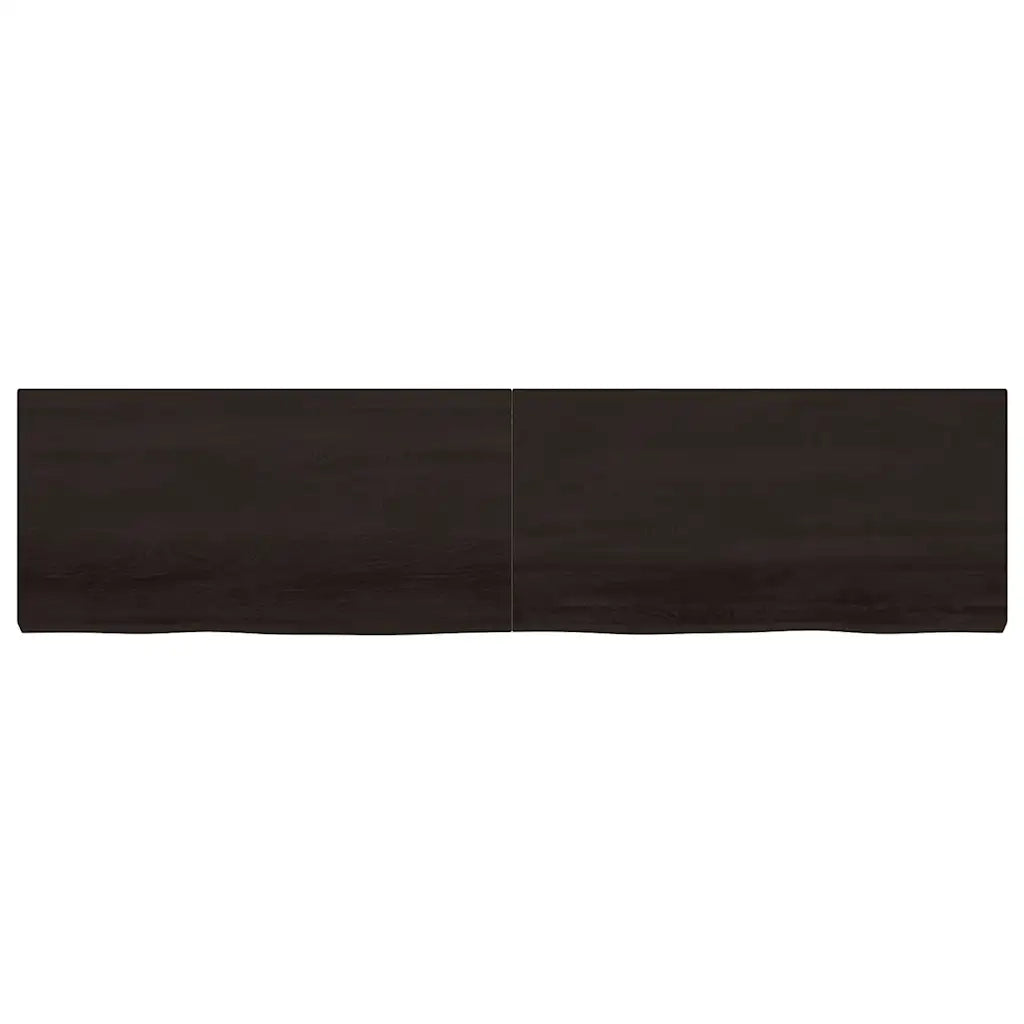 Piano Tavolo | Superficie Tavolo | Piano Scrivania Marrone 200x50x(2-6) cm Rovere Massello Trattato