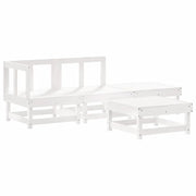 Set Salotto da Giardino 4 pz | Set di Mobili da Esterno Bianco in Legno Massello di Pino