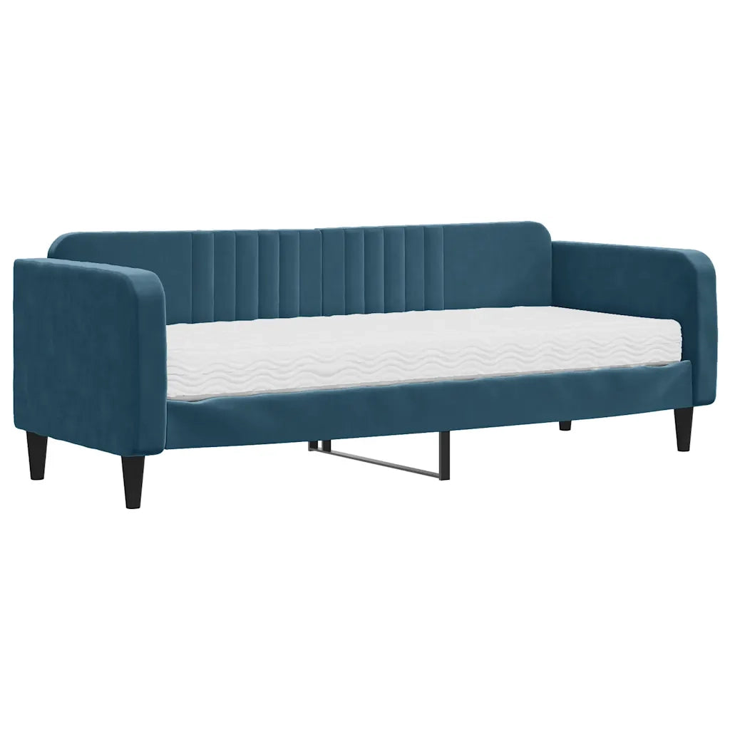 Divano Letto con Materasso-Sofa Letto-Daybed Blu 80x200 cm in Velluto 196691