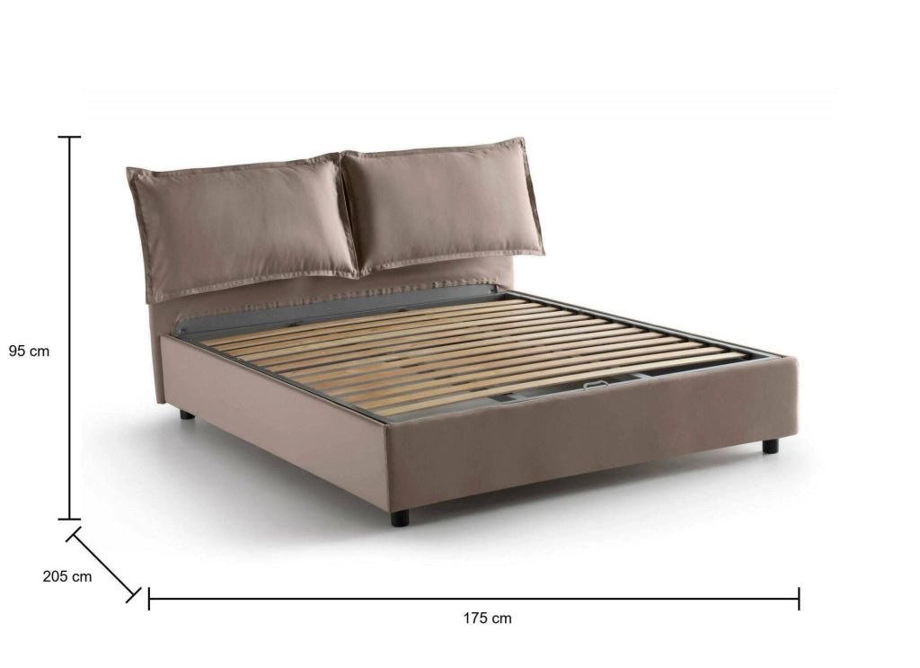 Letto Matrimoniale Anjin, Letto Matrimoniale Sfoderabile Made in Italy, Grigio