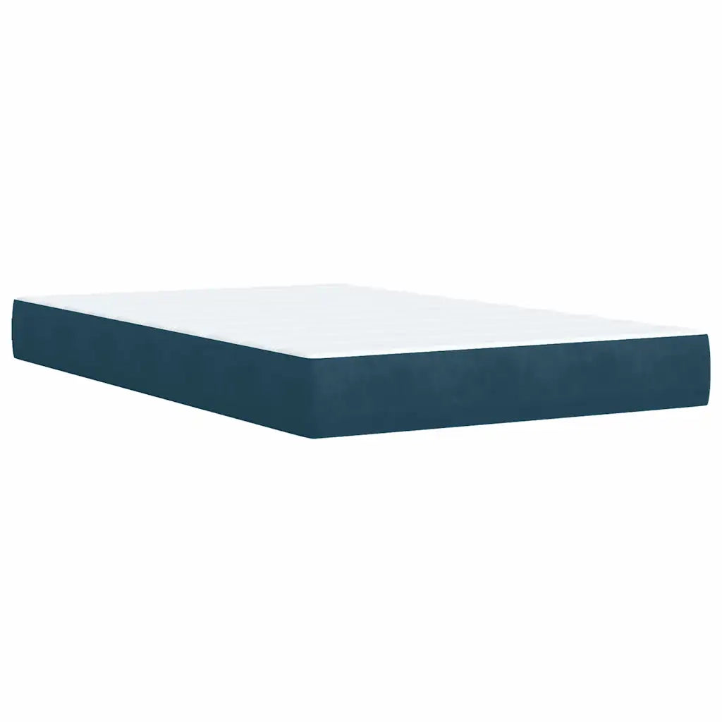 Giroletto a Molle con Materasso Blu Scuro 120x190 cm in Velluto