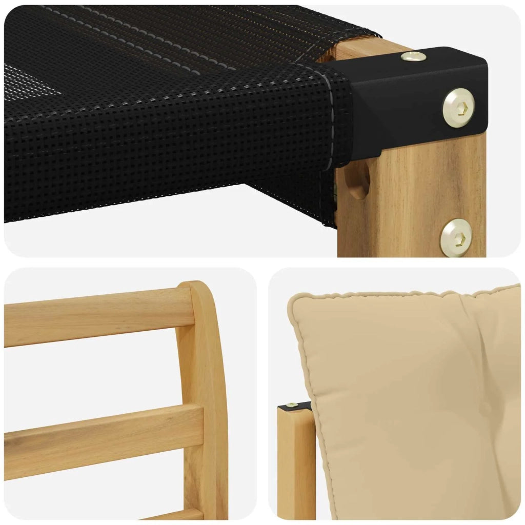 Set di divani da esterno-Sofa da giardino Legno di Acacia Massello e Textilene 380023