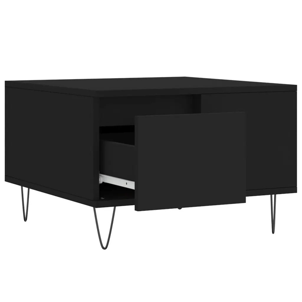 Tavolino da Salotto-Tavolino da soggiorno-Tavolo Nero 55x55x36,5 cm in Legno Multistrato 453712