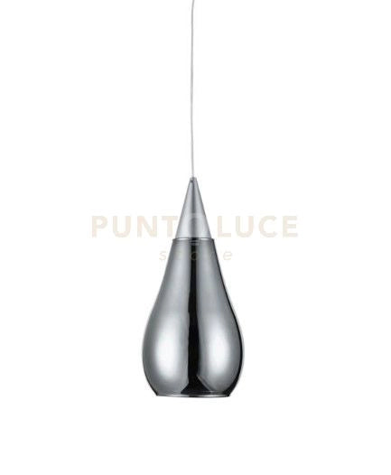 SOSPESI-GU10 F Sospensione vetro 1 luce color fumè attacco GU10 diam.10cm senza base h.23cm
