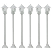 Lampioni da Giardino 6 pz E27 110 cm in Alluminio Biancocod mxl 106973