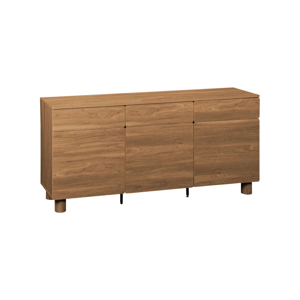 Credenza a 3 ante effetto legno, 3 cassetti , legno di nocciolo