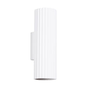 Applique tubo bianco rigato 20cm su/giù 2xGU10 Pure Lume