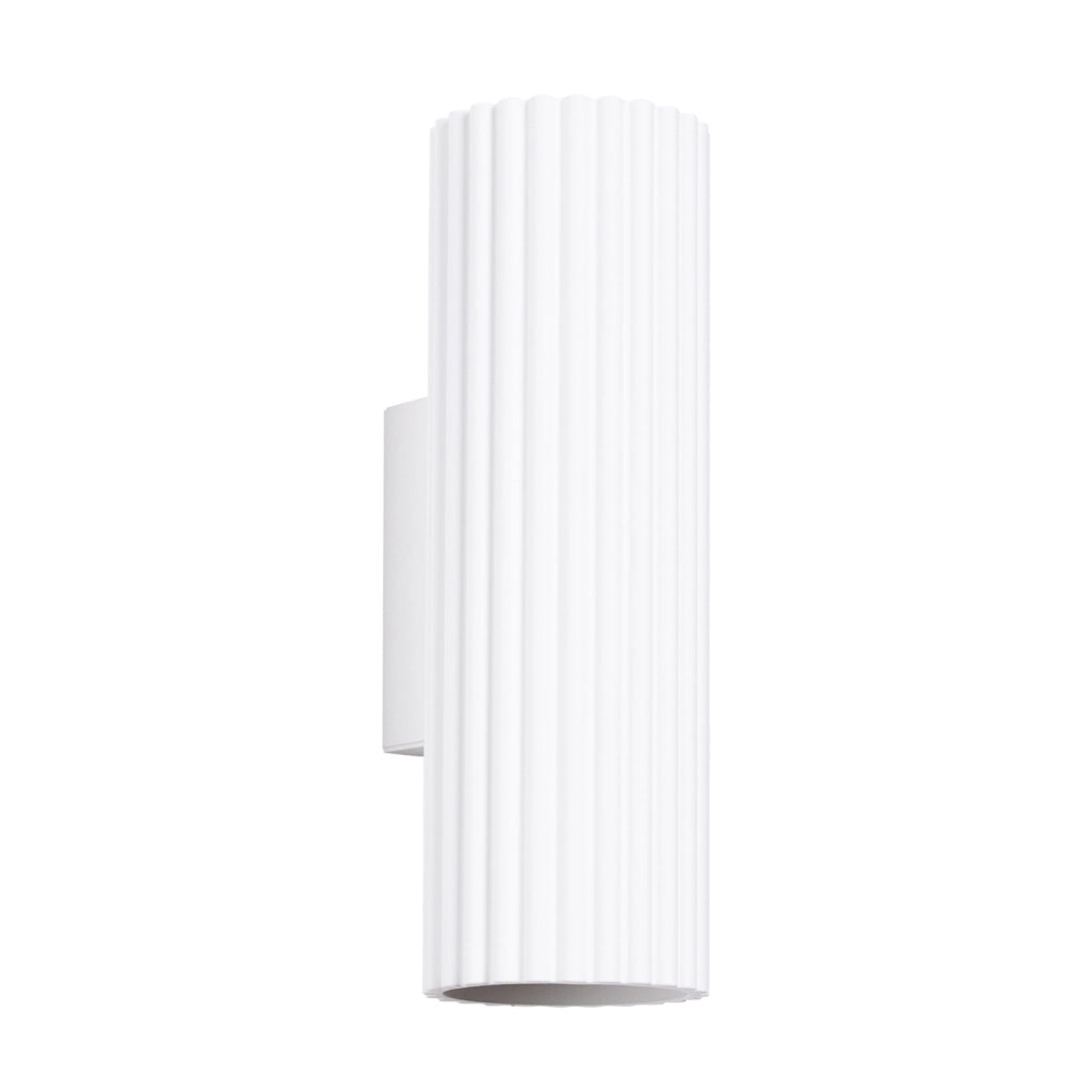 Applique tubo bianco rigato 20cm su/giù 2xGU10 Pure Lume
