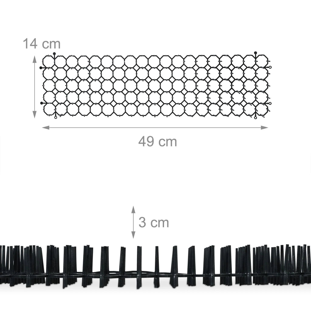 Set di 12 griglie dissuasorie da giardino 3 x 49 x 14 cm per proteggere piante e animali in plastica nera 13_0015039