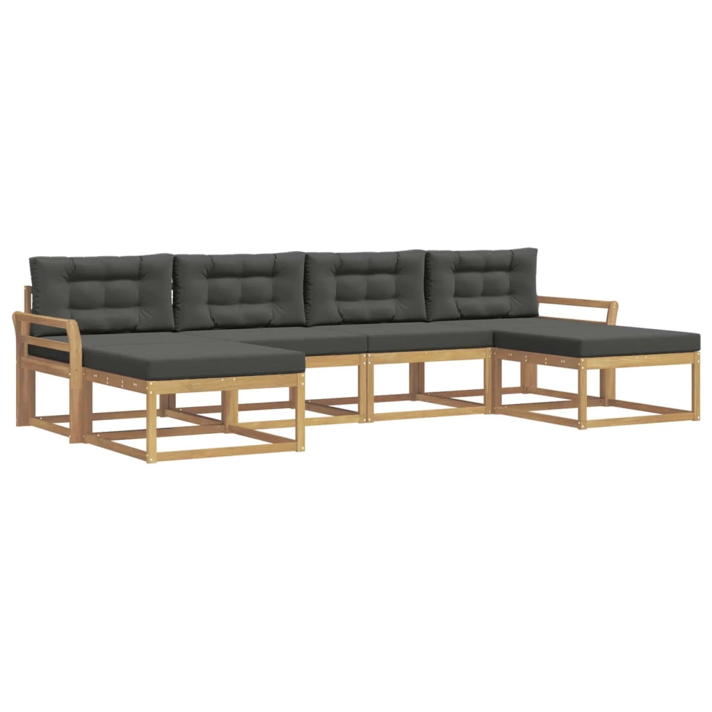 Set di divani da esterno con cuscino 6 pcs Bianco e Antracite