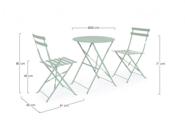 Set tavolo da terrazzo con sedie salvaspazio - WISSANT