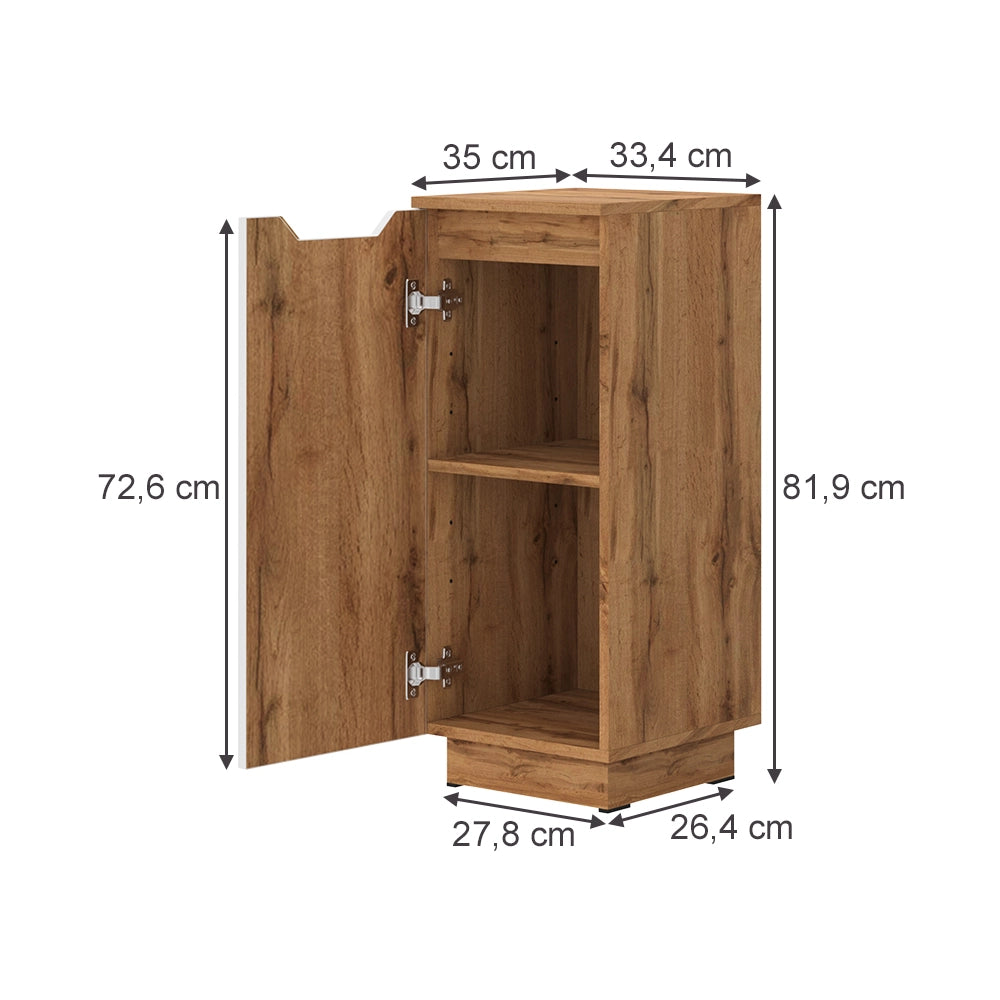 Vicco mobiletto bagno Rovere/bianco a strisce 33.4 x 81.9 cm