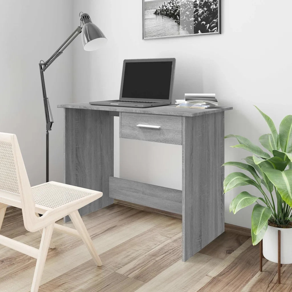 Scrivania Grigio Sonoma 100x50x76 cm in Legno Multistrato cod mxl 75453