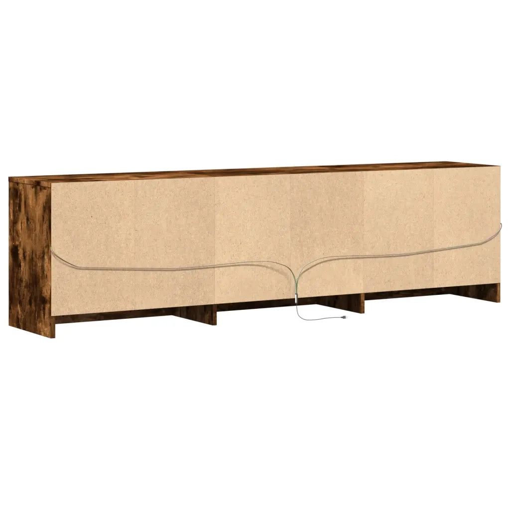 Mobile Porta TV con LED Rovere Fumo 180x34x50cm in Truciolato 3307930