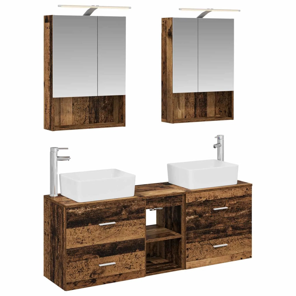 Set di mobili per il bagno 5 pcs Legno antico 3406845