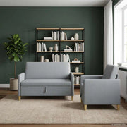 Set di Divani con Storage 2 pz Grigio Chiaro Poliestere 3429148