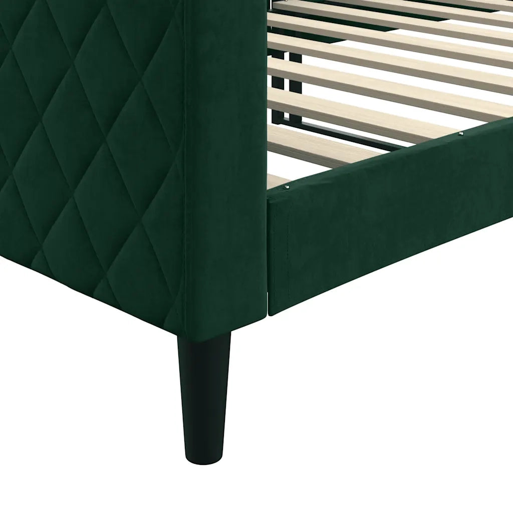 Letto da Giorno Verde Scuro 90x200 cm in Velluto 354246