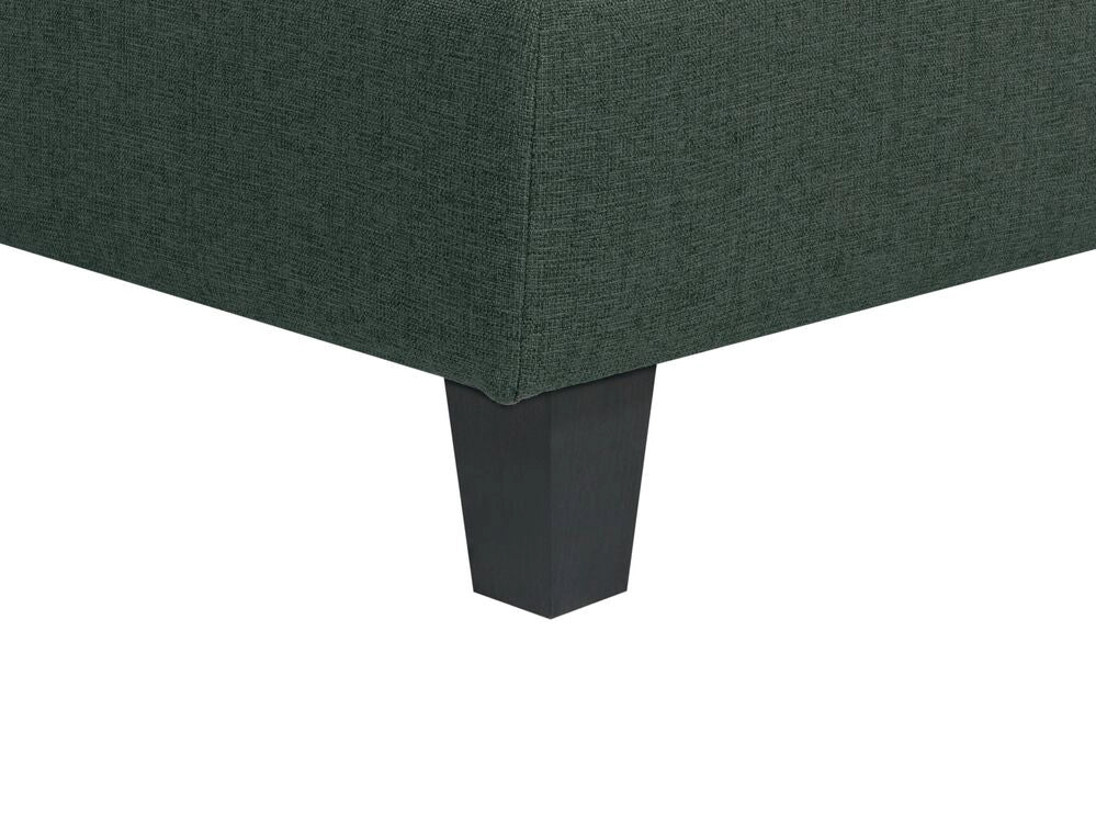 Divano Componibile Rivestito In Tessuto Verde Scuro 3 Posti con ottomano stile moderno