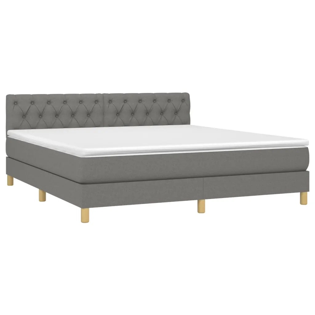 Giroletto a Molle con Materasso Grigio Scuro 160x200 cm Tessutocod mxl 99571