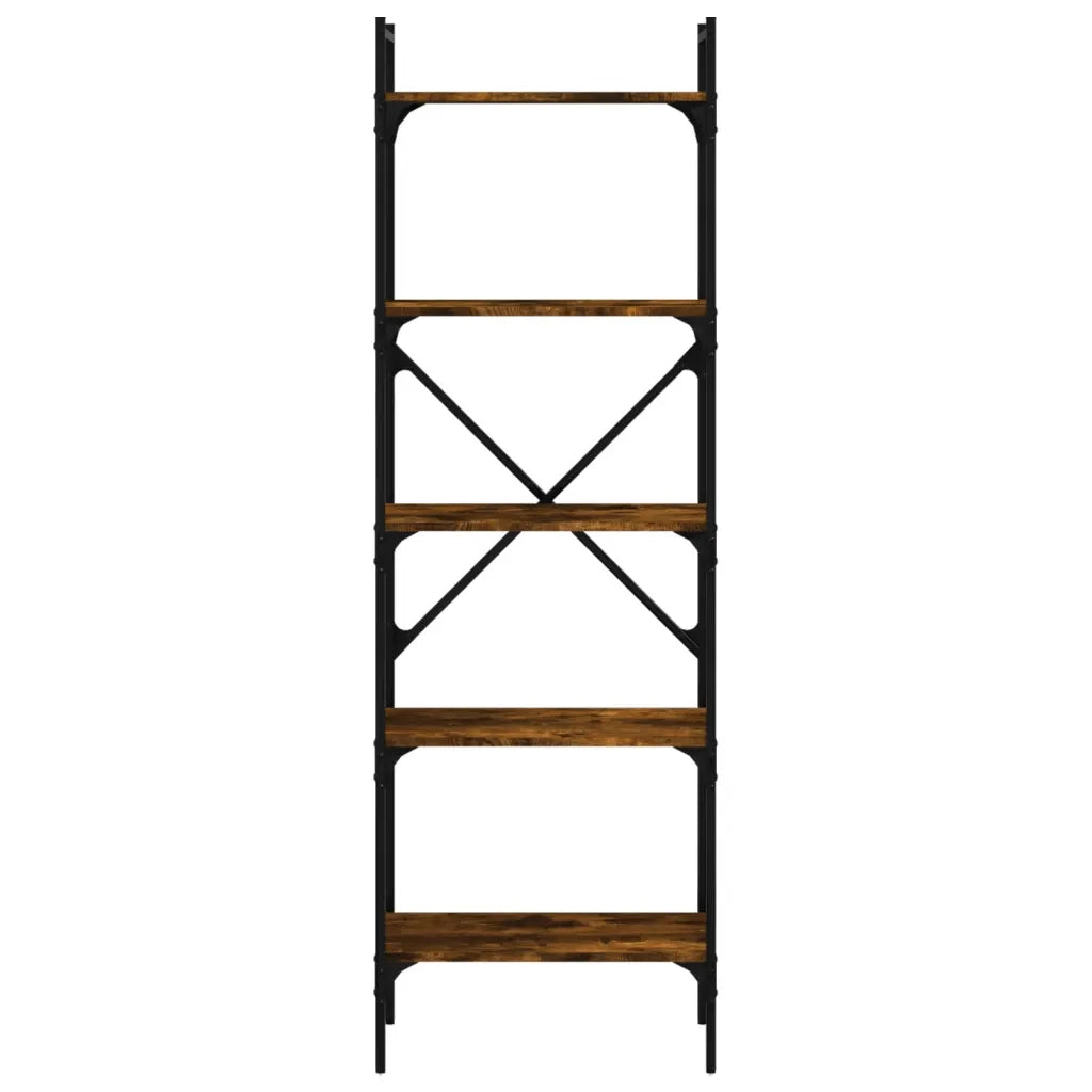 Libreria Rovere Fumo 5 Ripiani 56x31,5x174 cm Legno Multistrato 833345