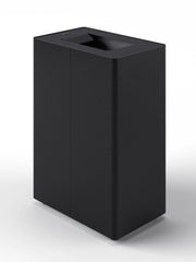 Pattumiera a 1 Scomparto da 45 L 44x28x63 cm con Contenitore Interno in Acciaio Verniciato Nero