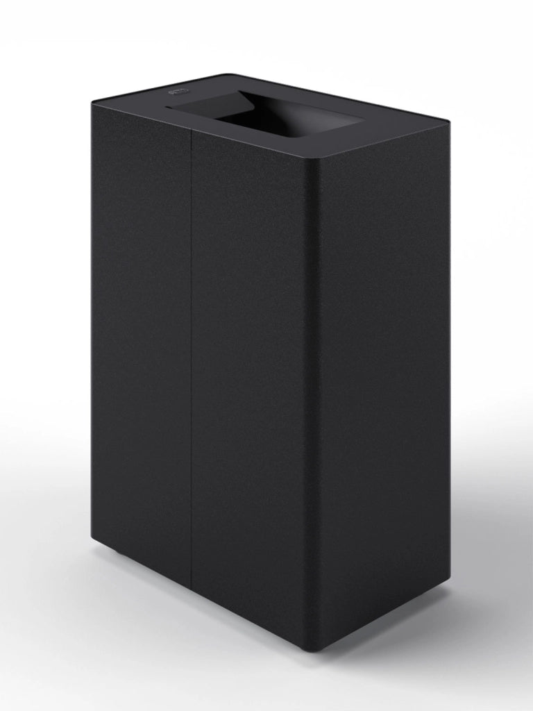 Pattumiera a 1 Scomparto da 45 L 44x28x63 cm con Contenitore Interno in Acciaio Verniciato Nero