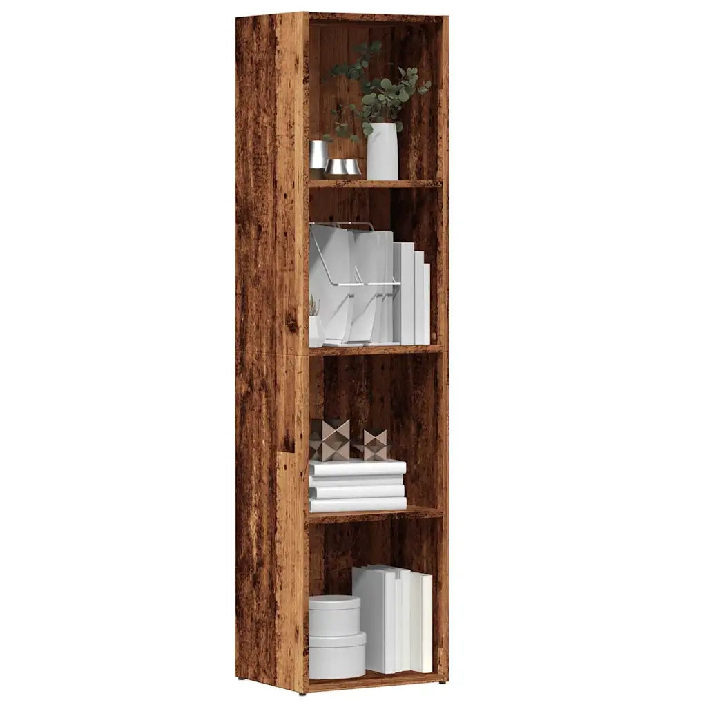 Libreria-Scaffale per Libri-Mobile di Stoccaggio Legno Antico 36x30x143 cm in Legno Multistrato