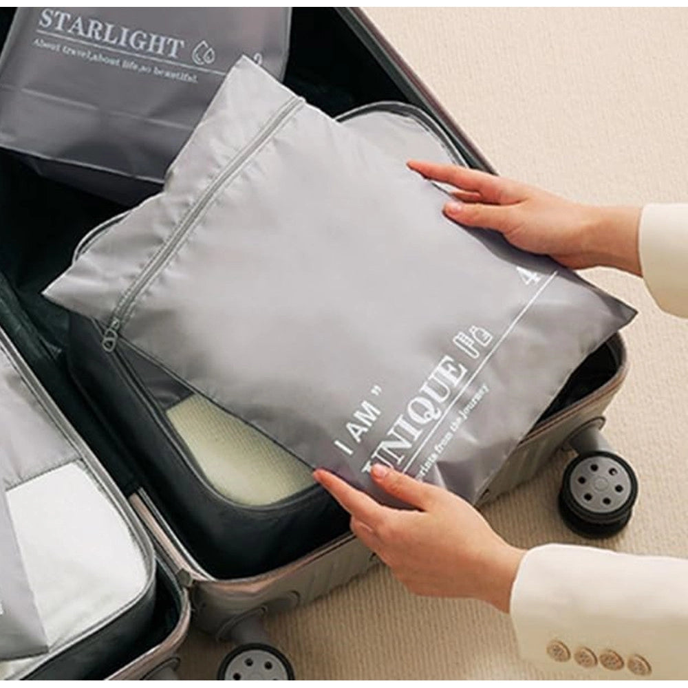 Trade Shop - Set 2 Organizer Viaggio Casa Borsa Impermeabile Organizzatore Valigia Grigio 36x26cm 87710 -