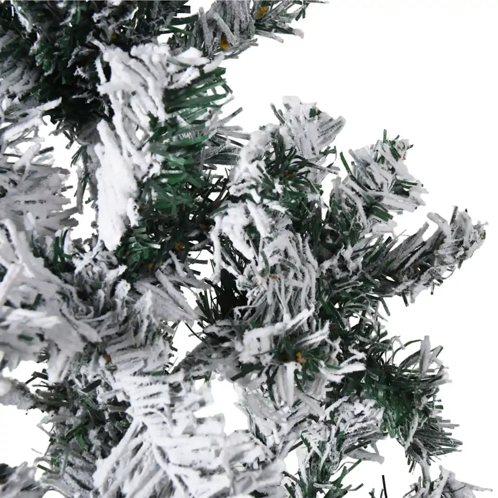 Albero Natale Artificiale Sottile a Metà Neve Fioccata 240 cm 344608