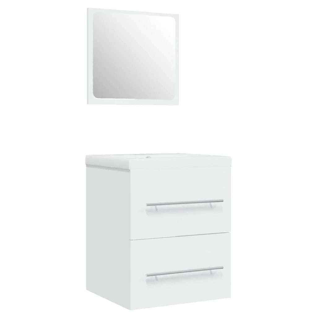 Mobile lavabo con vasca integrata 41 x 38,5 x 48 cm legno ingegnerizzato bianco 02_0006858