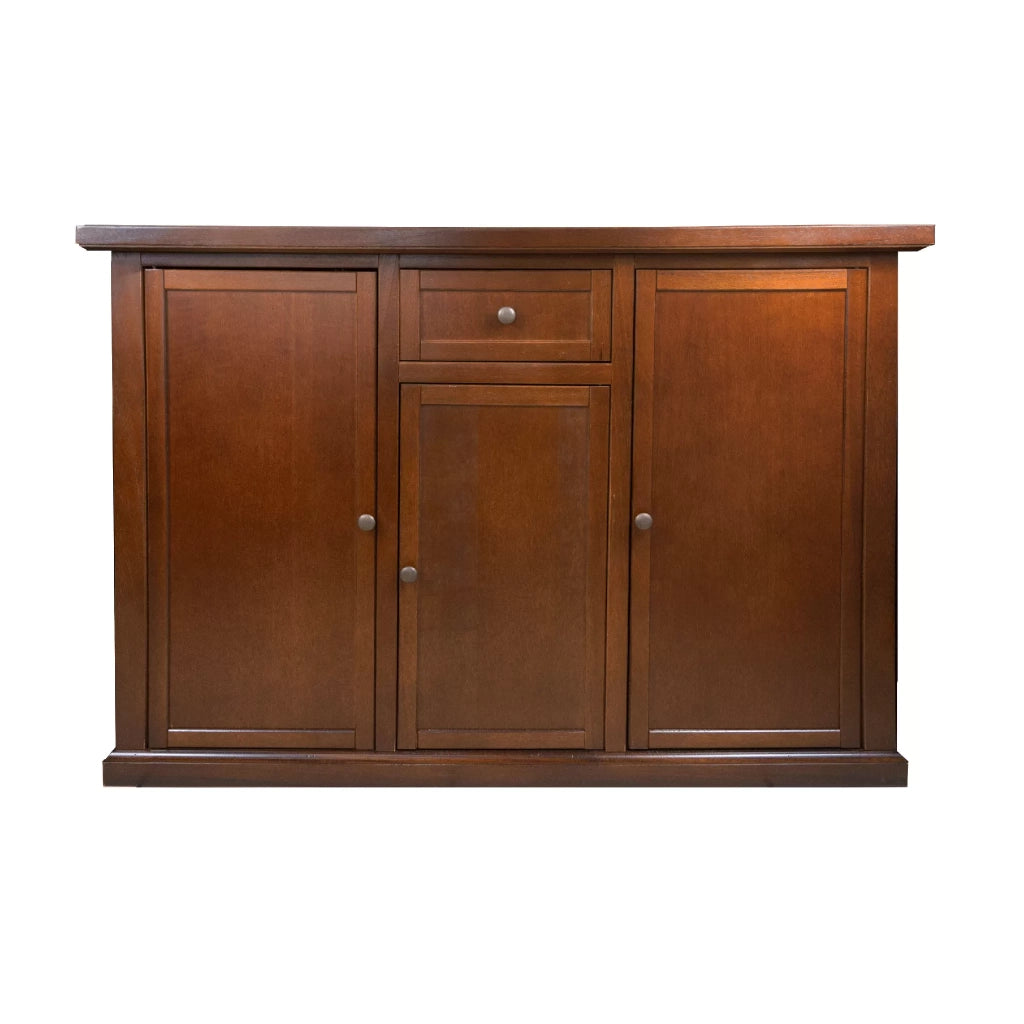 Madia credenza arte povera 3 porte 1 cassetto noce scuro l.120 p.39 h.85 (391) - Mobili 2G