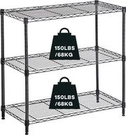 Scaffale di archiviazione con 3 pannelli, pannello pesante con rete regolabile in altezza e gambe regolabili, piccolo scaffale a piedi, pannello metallico per cucina, sottoscala, bagno, spazio di archiviazione, peso massimo